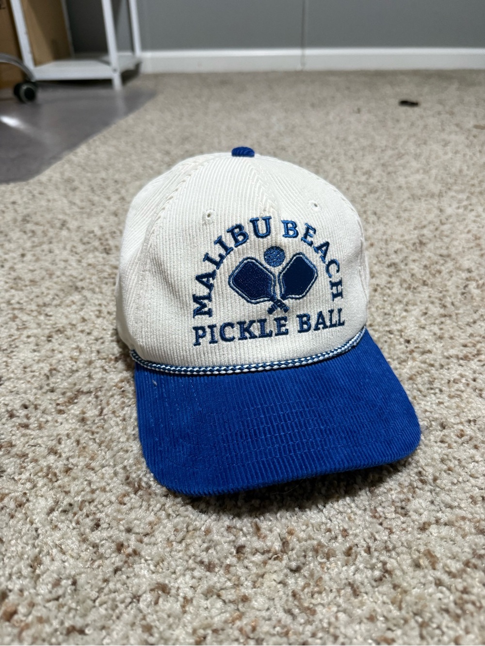 NEW Blue & White Corduroy Women’s Pickleball Baseball Cap